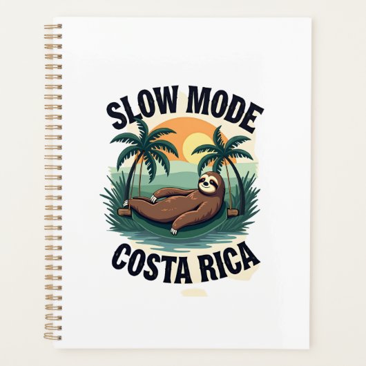 Costa Rica Sloth Vintage Vacation Shirt プランナー手帳 (正面)