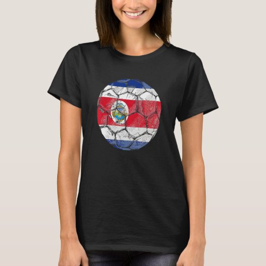 Costa Rica Soccer 2022 Costa Rica Ball Flag Footba Tシャツ (正面)