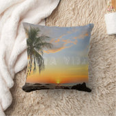 Costa Rica Sunset Beach Pura Vida Throw Pillow クッション (ブランケット)