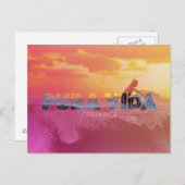 Costa Rica Surfer Pura Vida Postcard ポストカード (正面/裏面)