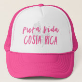 Costa Rica Tropical Leaf Pura Vida Pink キャップ (正面)