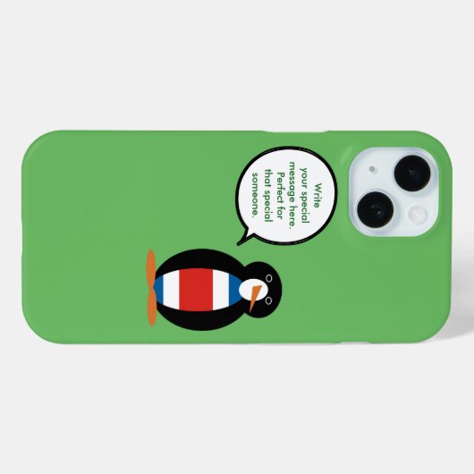 Costa Rican Civil Ensign Flag Talking Mr Penguin Case-Mate iPhoneケース (裏面 (横))
