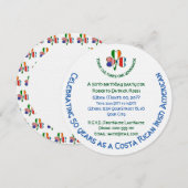 Costa Rican Irish USA Shamrock Birthday 招待状 (正面/裏面)