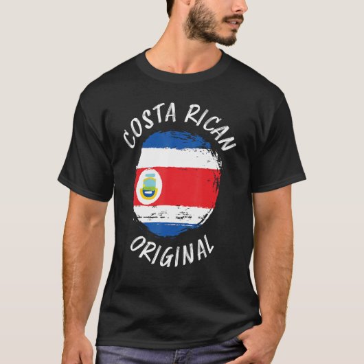 Costa Rican Original  Tico Roots Costa Rica Flag Tシャツ (正面)