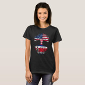 Costa Rican Roots American Grown USA Flag Costa R Tシャツ (正面フル)
