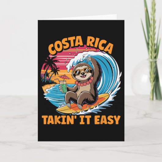 Costa Rican Vida Surfer Take It Easy Costa Rica Sl カード (正面)