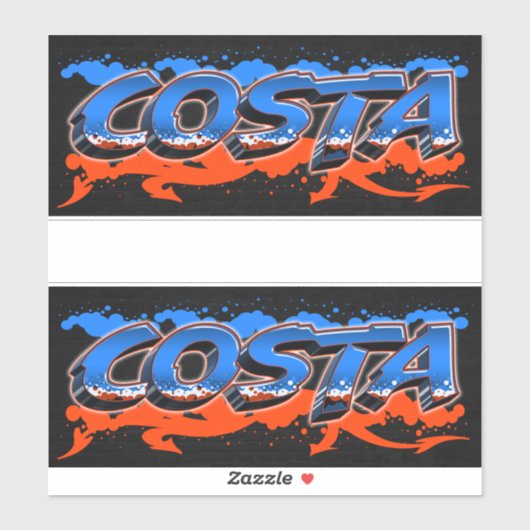 Costa Vorname Name Graffiti Aufkleber Sticker シール (シート)