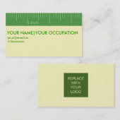 Costumの緑の定規の名刺 名刺 (正面/裏面)