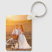 Costum Photo Couples Keychain with Names & Date キーホルダー (裏面)