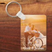 Costum Photo Couples Keychain with Names & Date キーホルダー (正面)
