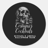 Costume and Cocktails Black Halloween Party  ラウンドシール (正面)
