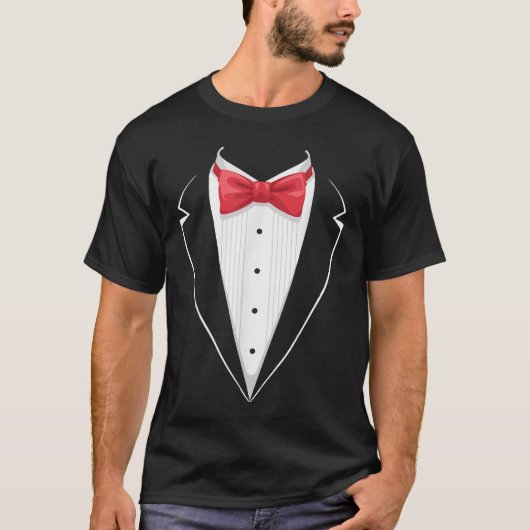 Costume Formal Party Funny Bow Tie Tuxedo Tシャツ (正面)