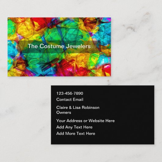 Costume Jewelry Modern Trendy Business Cards 名刺 (正面/裏面)