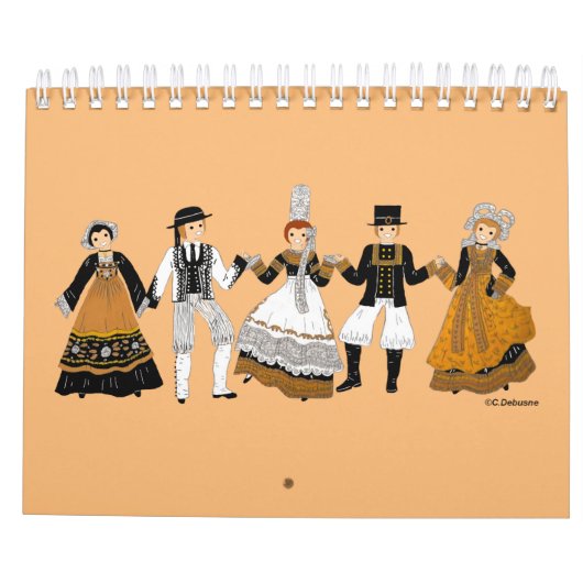 Costume traditionnel de Bretagne(フランス) カレンダー (裏面)