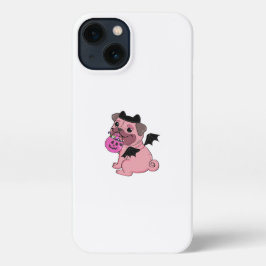 Costumed Pug with Candy Pumpkin iPhone 13ケース