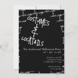 Costumes and Cocktails Halloween 招待状