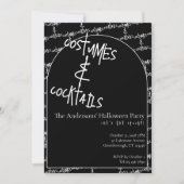 Costumes and Cocktails Halloween Black White Party 招待状 (正面)