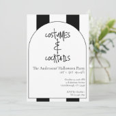 Costumes and Cocktails Halloween Party Stripe 招待状 (スタンド正面)