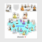 Costumes régionaux de Bretagne, France シール (シート)