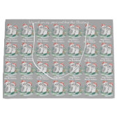 Cosy Cute Owl Christmas Gift Bag ラージペーパーバッグ (正面)