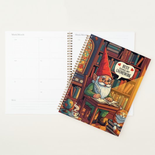 Cosy gnome doing his gnomework プランナー手帳 (ディスプレー)