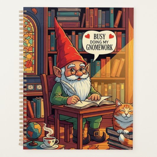 Cosy gnome doing his gnomework プランナー手帳 (正面)