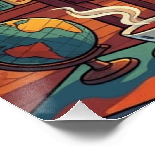 Cosy gnome doing his gnomework ポスター (コーナー)