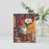 Cosy gnome doing his gnomework ポストカード (スタンド正面)