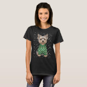 cosy winter yorkshire terrier funny dog lovers tシャツ (正面フル)
