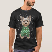 cosy winter yorkshire terrier funny dog lovers tシャツ (正面)