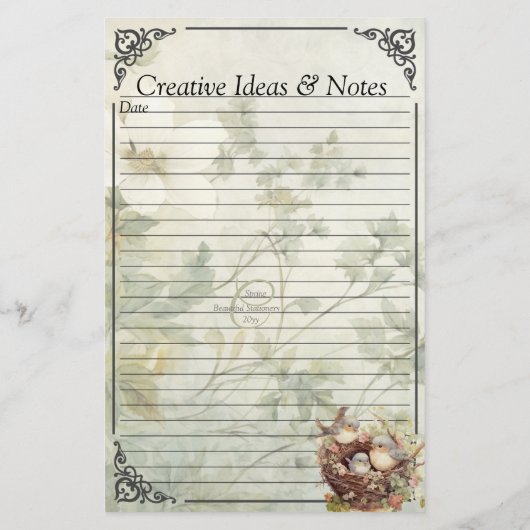 Cotagecoreソフトイエローバインダージャーナルプロンプトページ (裏面)