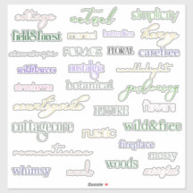 Cotagecore Stickers Words for Junk Journal