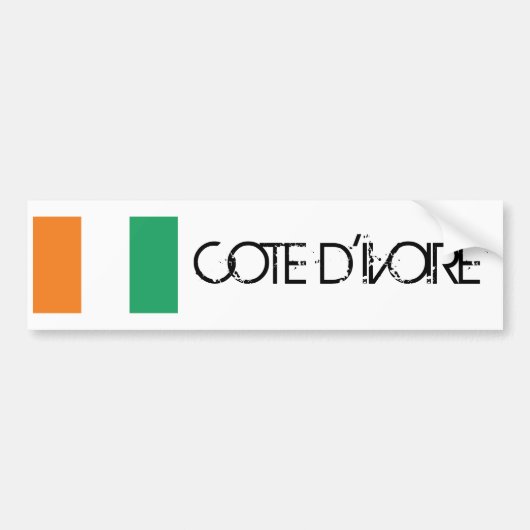 Coteのd'Ivoireの旗 バンパーステッカー (正面)