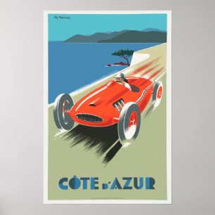 Cote d Azur French vintage Travel poster ポスター