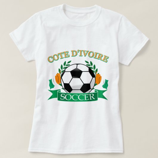 Cote D Ivoireのサッカーのデザイン Tシャツ (デザイン正面)