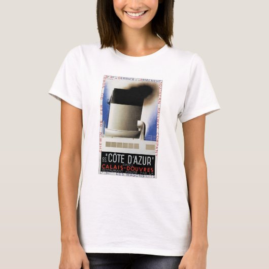 Cote d'Azur Channel FerryポスターTシャツ Tシャツ (正面)