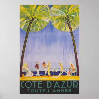 Cote d'Azure - ヴィンテージな旅行ポスター印刷物 by ポスター