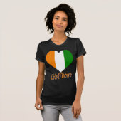 Cote D'Ivoireの旗のハート Tシャツ (正面フル)