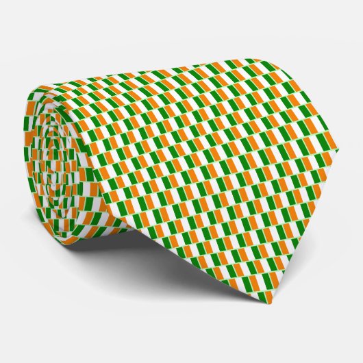 Cote d'Ivoire Flag Brick Pattern ネクタイ (ロール)