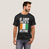 Cote D'ivoire Flag Design If lost send me to Cote Tシャツ (正面フル)