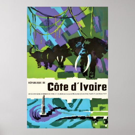 Côte d'Ivoire Travel Poster Vintage West Africa ポスター (正面)