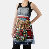 Coton de Tulear Christmas Red Truck Holiday エプロン (インサイチュ)