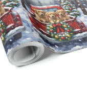 Coton de Tulear Christmas Red Truck Holiday ラッピングペーパー (ロールコーナー)