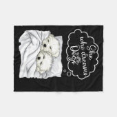 Coton De Tulear Dog Nightgown Pajama  フリースブランケット (正面(横))