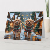 Coton De Tulear Dogs Christmas Snow Holiday カード (正面)