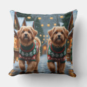 Coton De Tulear Dogs Christmas Snow Holiday クッション (正面)