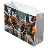 Coton De Tulear Dogs Christmas Snow Holiday ラージペーパーバッグ (裏面アングル)