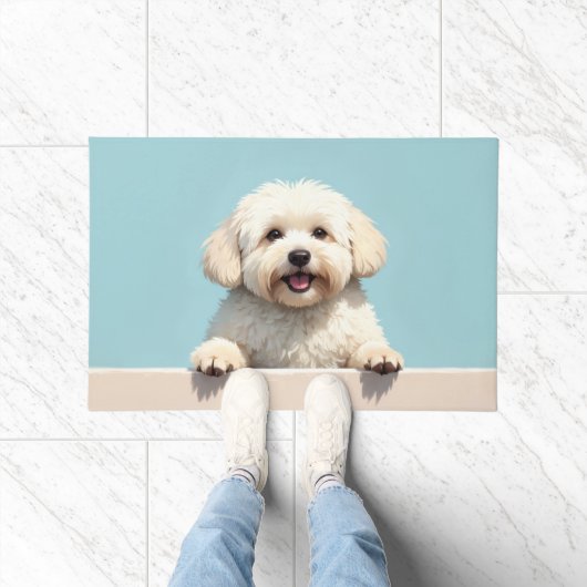 Coton de Tulear Doormat Art ドアマット (室内)
