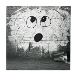 Coton de Tulear Graffitiの芸術 タイル