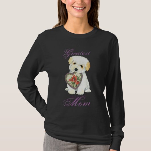 Coton de Tulear Heartのお母さん Tシャツ (正面)